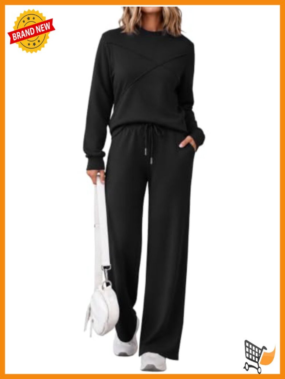 Women's 2 Piece Lounge Set Modal Blend Mock Neck Top & Pants